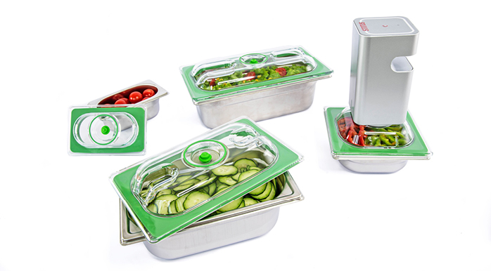 Gastronorm vakuumski pokrovi spremenijo vaše obstoječe GN posode v vakuumske posode za shranjevanje hrane.